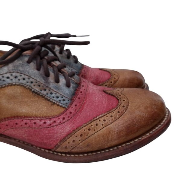 Bed Stu Lita Cobbler Wingtip Brogues Oxford Loafers Size 8.5 Leather Distressed - Picture 15 of 15